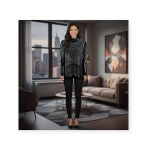 new Crystaline by Tango Mango ✵ Swarovski Crystal Elements Tunic Top ✵ Black ✵ S